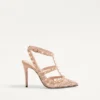 Rockstud Lace Pump With Straps 100Mm