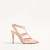 Rockstud Lace Pump With Straps 100Mm