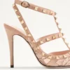 Rockstud Lace Pump With Straps 100Mm