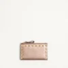 Rockstud Laminated Grainy Calfskin Card Holder With Zip Rockstud Laminated Grainy Calfskin Card Holder With Zip