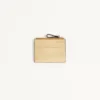 Rockstud Laminated Grainy Calfskin Card Holder With Zipper