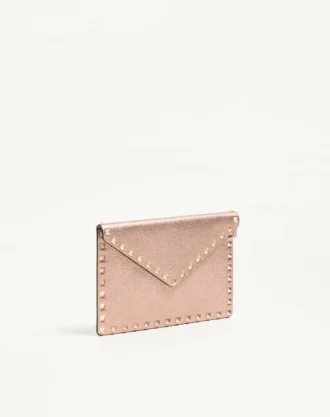 Rockstud Laminated Grainy Calfskin Clutch Bag