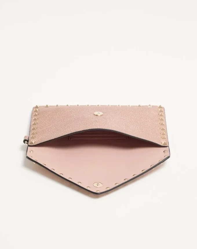 Rockstud Laminated Grainy Calfskin Clutch Bag Rockstud Laminated Grainy Calfskin Clutch Bag