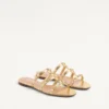 Rockstud Laminated Nappa Slide Sandal