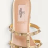 Rockstud Laminated Nappa Slide Sandal