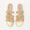 Rockstud Laminated Nappa Slide Sandal
