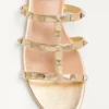 Rockstud Laminated Nappa Slide Sandal