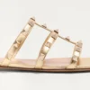 Rockstud Laminated Nappa Slide Sandal
