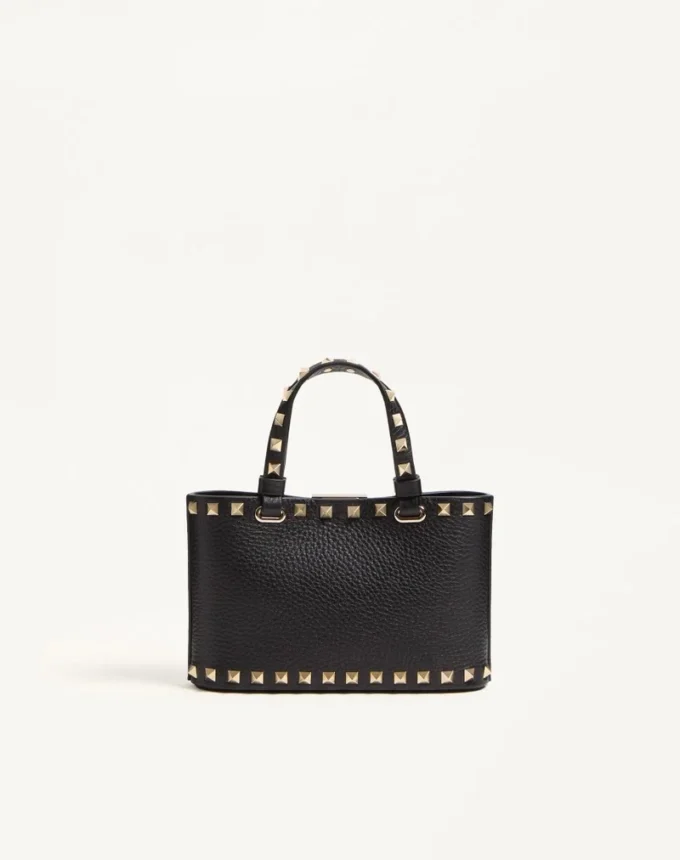 Rockstud Mini Shopping Bag In Grainy Calfskin