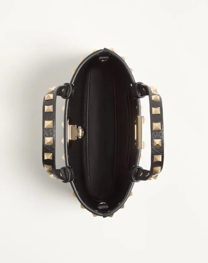 Rockstud Mini Shopping Bag In Grainy Calfskin