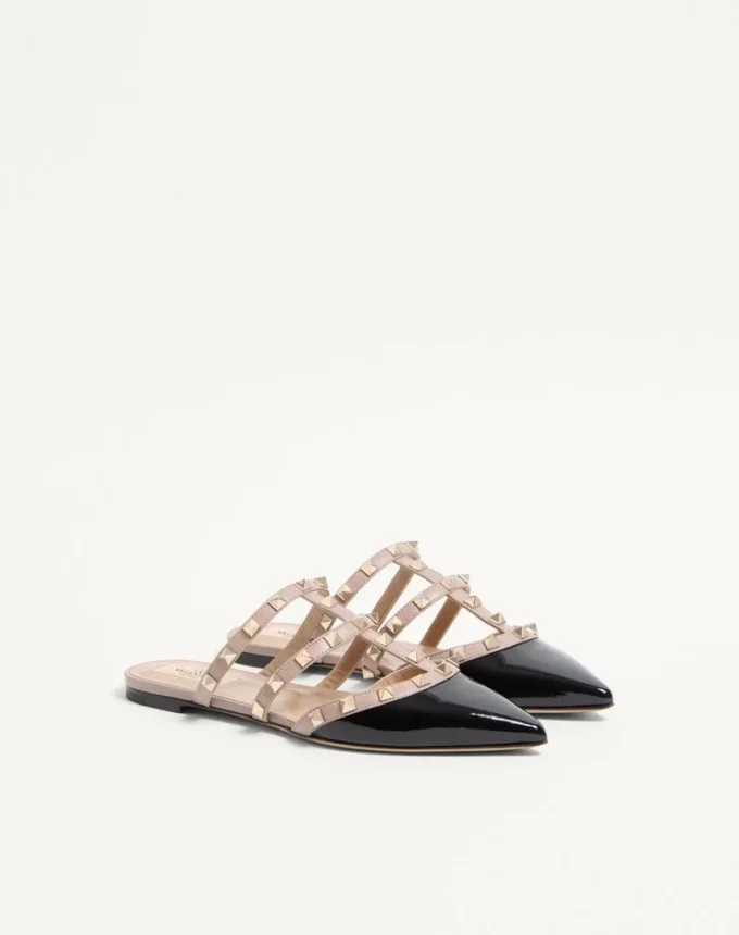 Rockstud Patent-Leather Mule