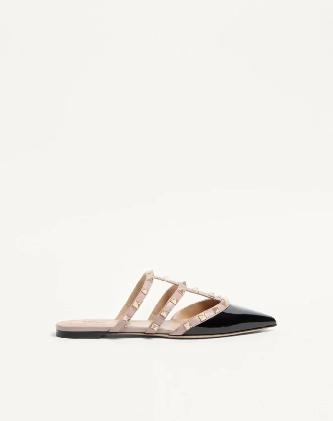 Rockstud Patent-Leather Mule