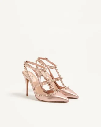 Rockstud Pump In Laminated Nappa Leather 100MM