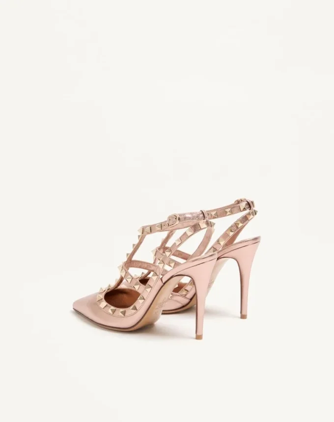 Rockstud Pump In Laminated Nappa Leather 100MM