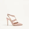 Rockstud Pump In Laminated Nappa Leather 100MM