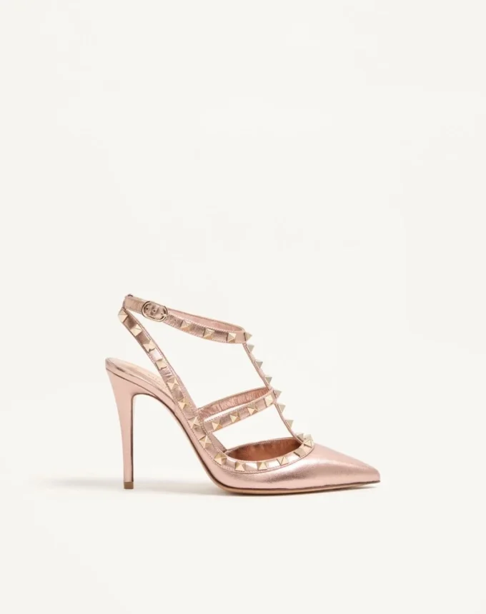 Rockstud Pump In Laminated Nappa Leather 100MM