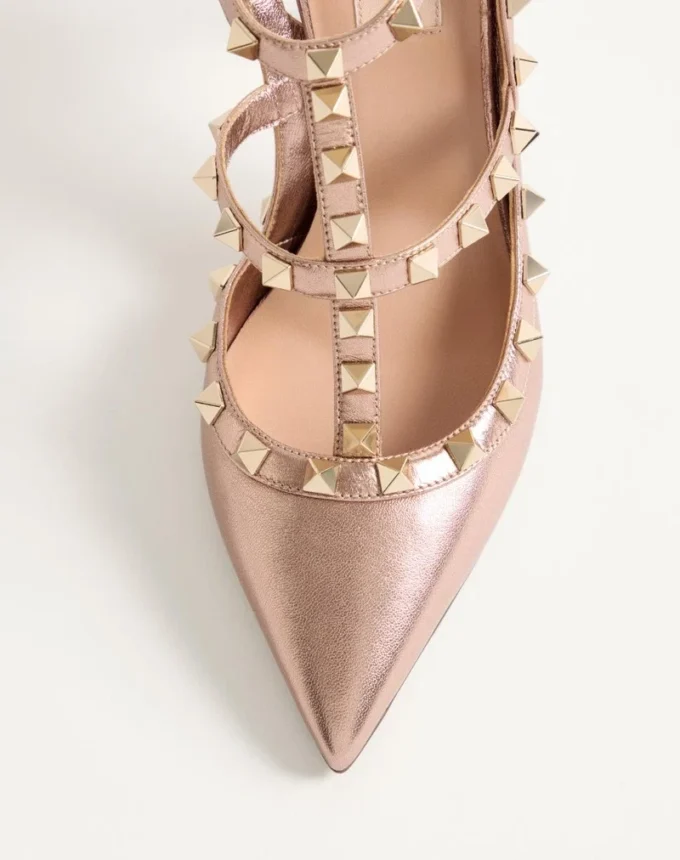 Rockstud Pump In Laminated Nappa Leather 100MM