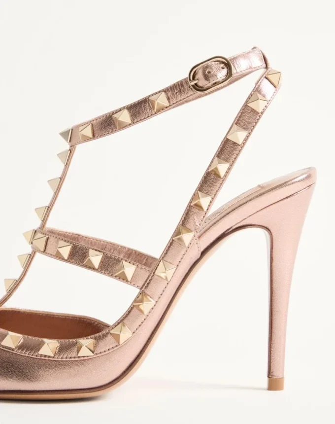 Rockstud Pump In Laminated Nappa Leather 100MM