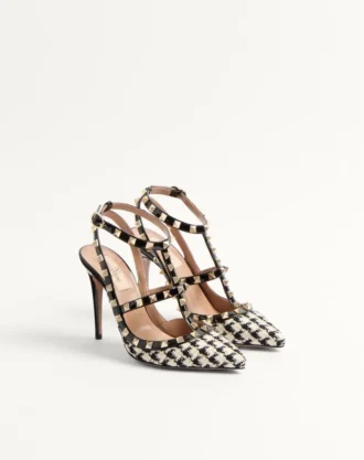 Rockstud Pump In Pied-De-Poule Fabric 100Mm