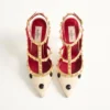 Rockstud Pump with Plus de Pois embroidery 100mm