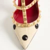 Rockstud Pump with Plus de Pois embroidery 100mm