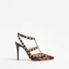 Rockstud Pumps With Straps In Pony-Effect Calfskin 100Mm