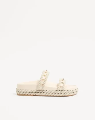 Rockstud Slide Sandal in Calfskin 20mm