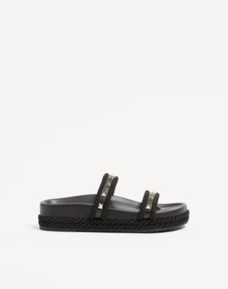 Rockstud Slide Sandal in Calfskin 20mm