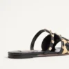 Rockstud Slide Sandal with Raffia Check Embroidery