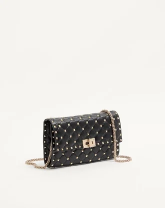 Rockstud Spike Nappa Leather Crossbody Clutch Bag