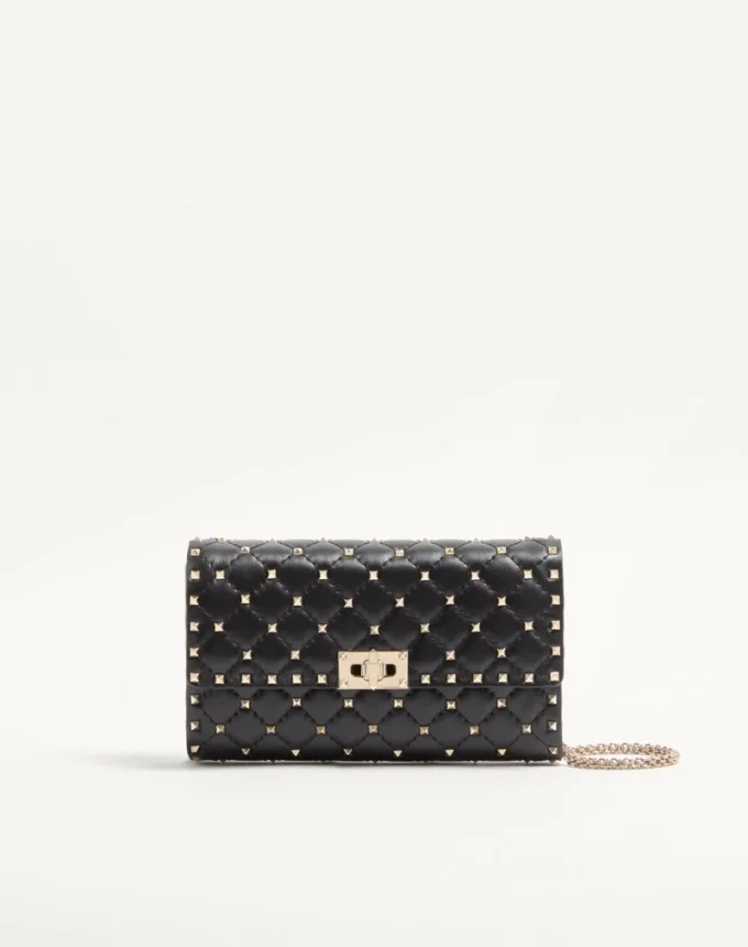 Rockstud Spike Nappa Leather Crossbody Clutch Bag