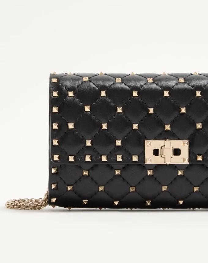 Rockstud Spike Nappa Leather Crossbody Clutch Bag