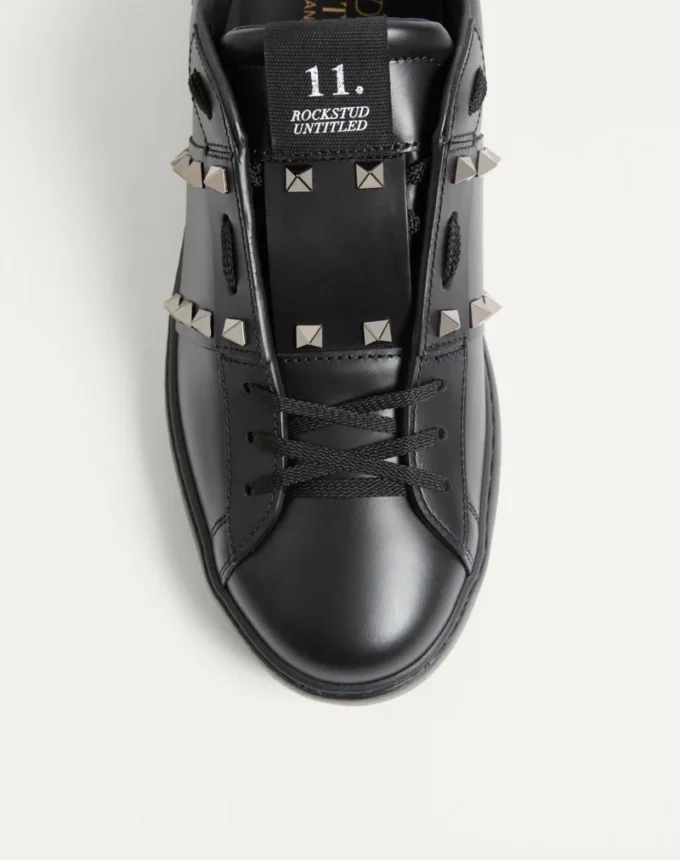 Rockstud Untitled Sneaker In Calfskin Leather