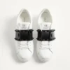 Rockstud Untitled Sneaker In Calfskin Leather With Tonal Studs