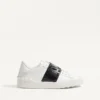 Rockstud Untitled Sneaker In Calfskin Leather With Tonal Studs