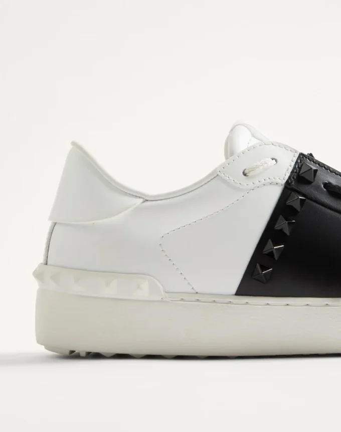 Rockstud Untitled Sneaker In Calfskin Leather With Tonal Studs