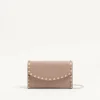 Rockstud Wallet With Chain In Grainy Calfskin