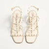 Rockstud Wedge Sandal In Calfskin With Cornely Embroidery 80Mm