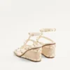 Rockstud Wedge Sandal In Calfskin With Cornely Embroidery 80Mm