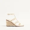 Rockstud Wedge Sandal In Calfskin With Cornely Embroidery 80Mm