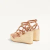 Rockstud Wedge Sandal With Calfskin Straps 95Mm