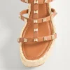 Rockstud Wedge Sandal With Calfskin Straps 95Mm