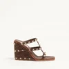 Rockstud Wedge Slide in Calfskin with Cornely Embroidery 100mm Rockstud Wedge Slide in Calfskin with Cornely Embroidery 100mm