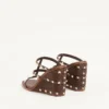 Rockstud Wedge Slide in Calfskin with Cornely Embroidery 100mm Rockstud Wedge Slide in Calfskin with Cornely Embroidery 100mm