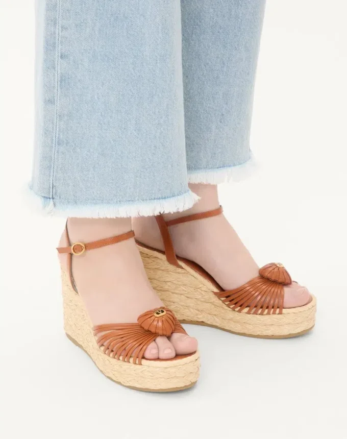 Royal Wedge Kidskin Sandal 100Mm