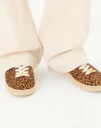 Royco Sneaker in Hair Calf with Fauve Eclat Print and Nappa Calf Leather