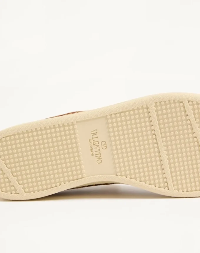 Royco Sneaker in Hair Calf with Fauve Eclat Print and Nappa Calf Leather