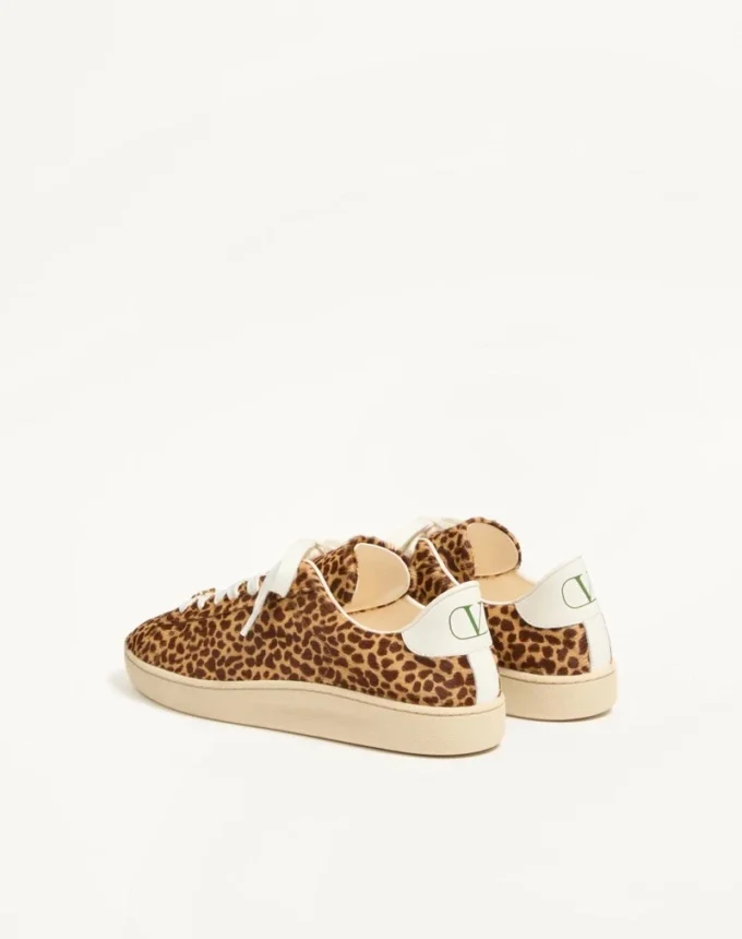 Royco Sneaker in Hair Calf with Fauve Eclat Print and Nappa Calf Leather