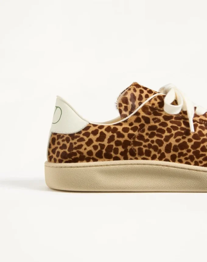 Royco Sneaker in Hair Calf with Fauve Eclat Print and Nappa Calf Leather