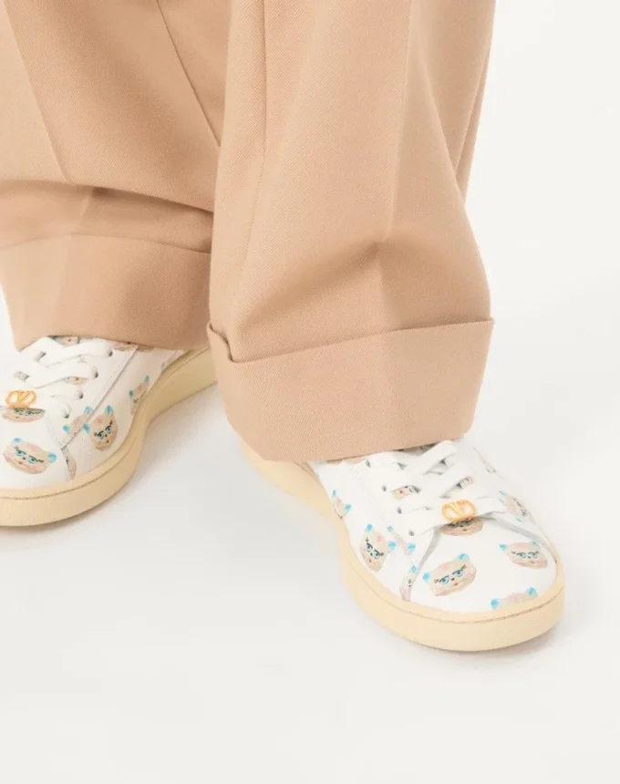 Royco Sneaker In Nappa Calfskin With Le Chat De La Maison Motif